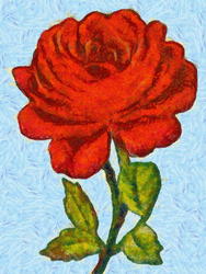 9104   red rose painting