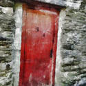 9046   red wooden door painting