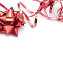 8671   Metallic red foil bow and ribbon