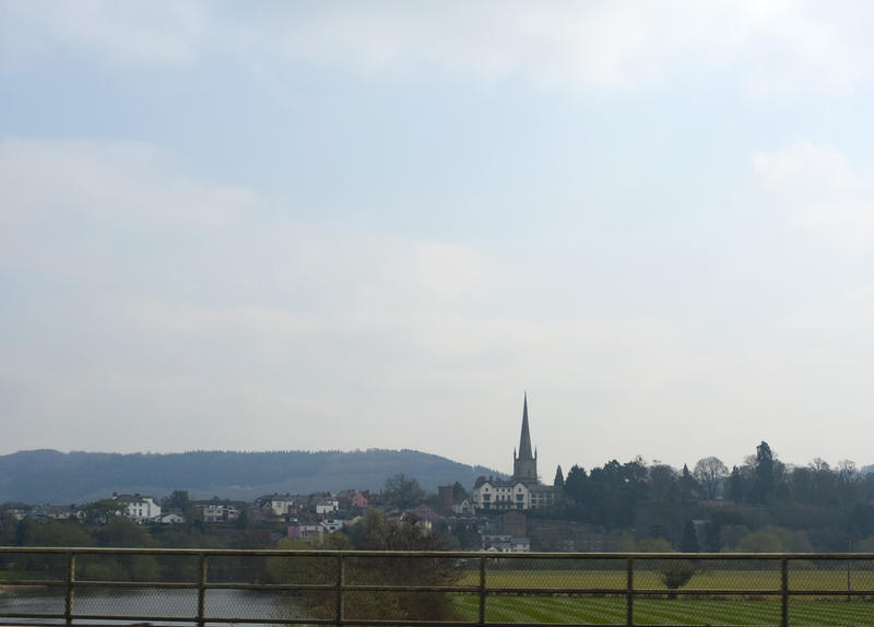 Scenic view of Ross-on-Wye, a small market town located on the River Wye on the northern edge of the Forest of Dean in southeastern Herefordshire, England