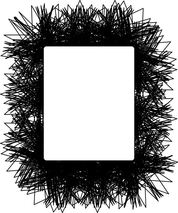<p>Abstract black and white scribble frame - clip art illustration.</p>