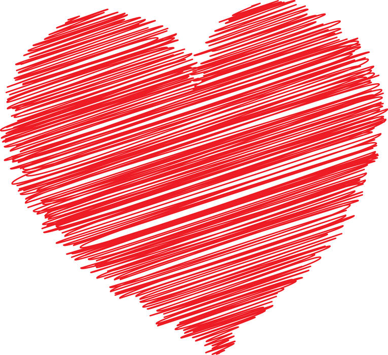 <p>Red scribble heart clip art illustration.</p>
