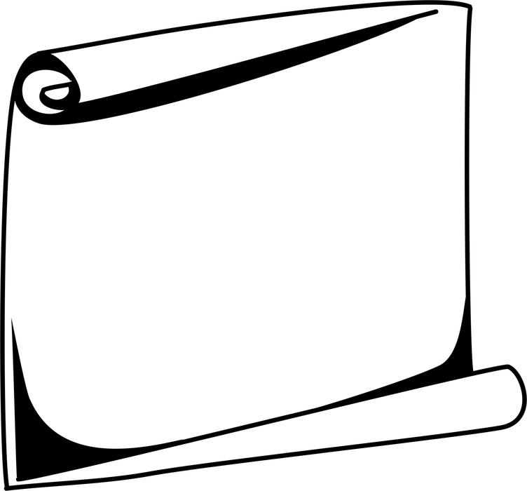 <p>Simple black and white scroll border - clip art illustration.</p>
