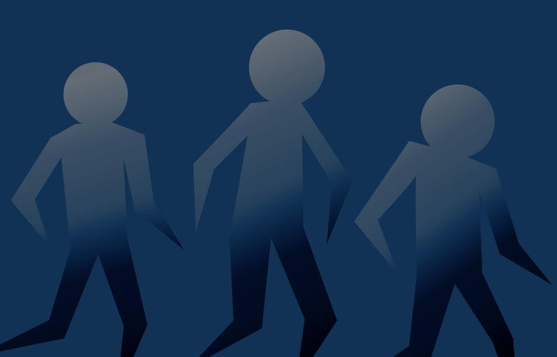<p>Shadow men clip art illustration.</p>