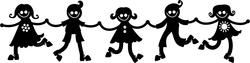 9487   silhouette kids holding hands