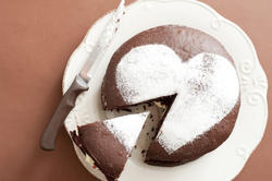 10579   Sliced Chocolate Cake with Heart Shape on Top