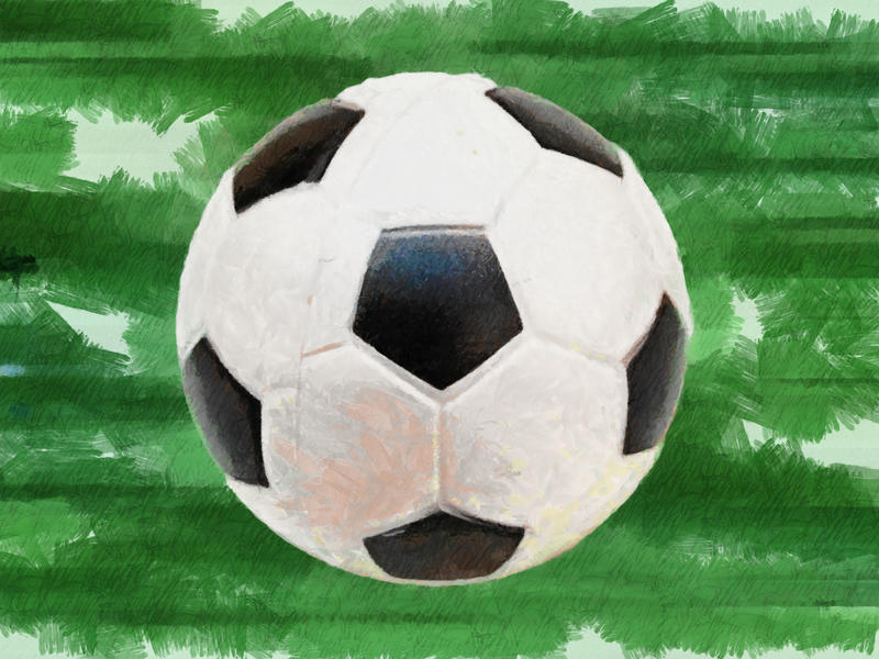 <p>Soccer ball painting clip art illustration.</p>