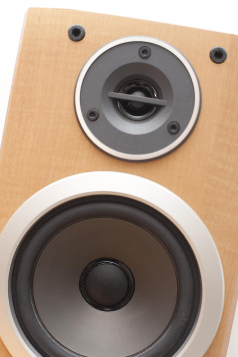 Close Up Detail of Front of Speaker as Part of Audio Entertainment System