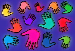 9650   stained glass hand prints 0