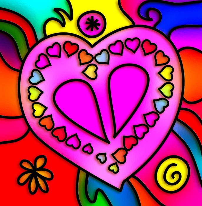 <p>Stained glass abstract heart pattern.</p>