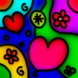 9651   stained glass hearts whimsy