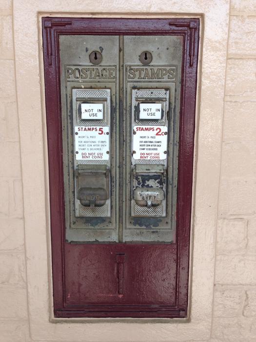 <p>Postage stamp vending machine at Junee New South Wales post office</p>