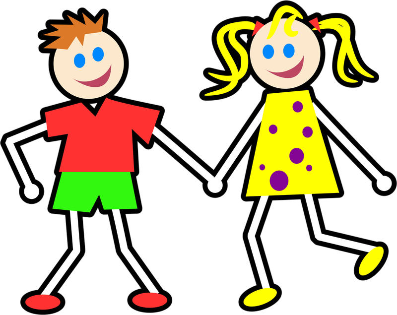 <p>Children holding hands clip art illustration.</p>
