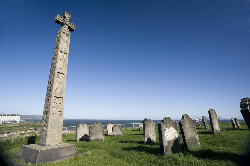 Caedmons Cross at Whitby Abbey is a memorial to the Anglo-saxon poet and songwriter Caedmon who was originally from Whitby