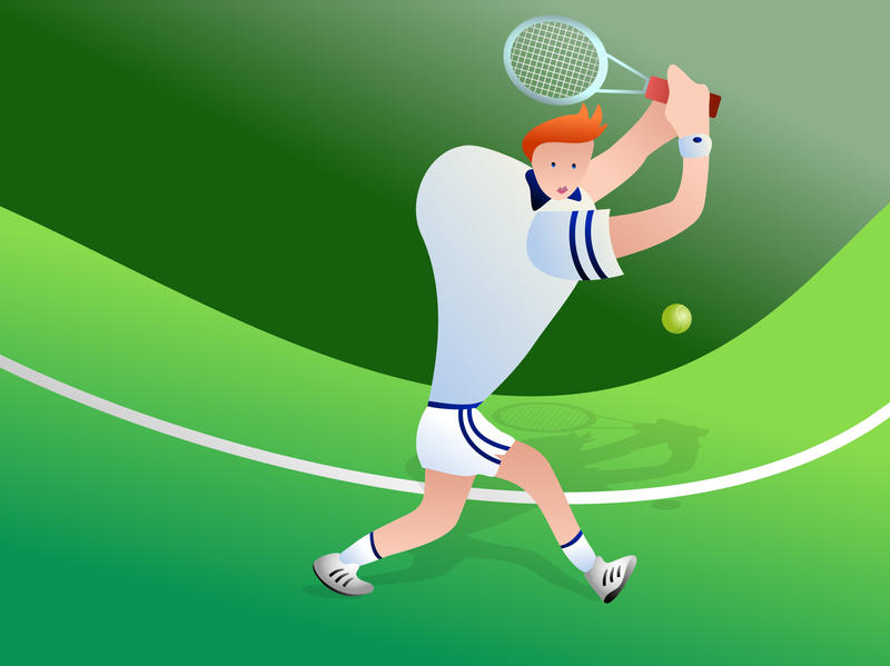 <p>Tennis player clip art illustration.</p>
