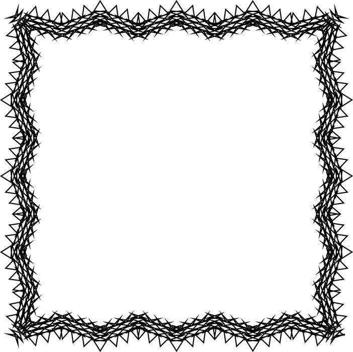 <p>Simple black and white thorny frame - clip art illustration.</p>