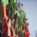 8730   Colourful panels on an external building facade