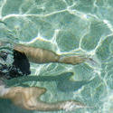 11009   Male Swimmer Swimming Under Clear Sea Water