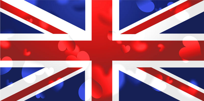 <p>United Kingdom Union Jack love heart flag illustration.</p>