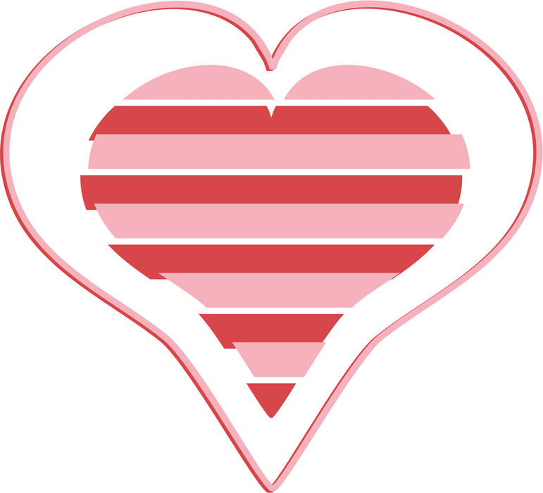 <p>Pink love heart shape clip art illustration.</p>
