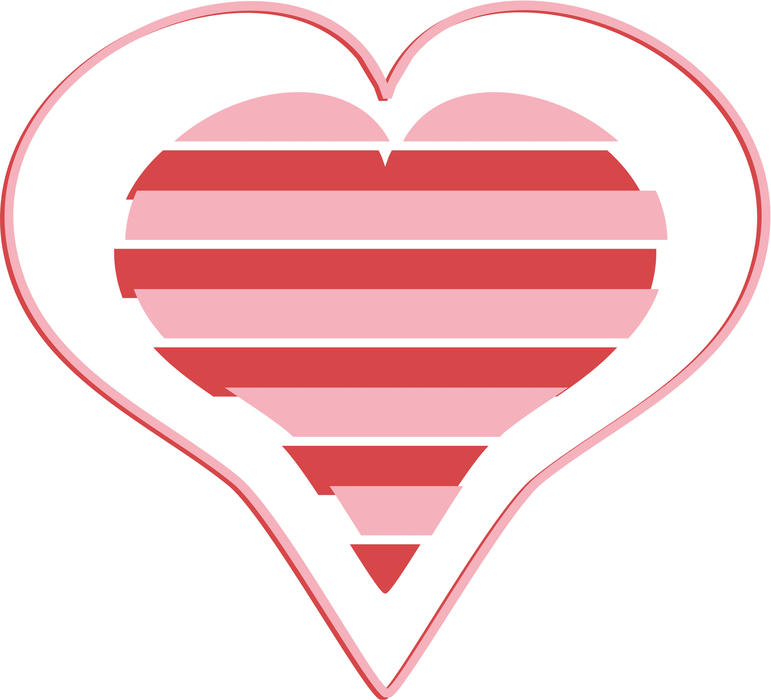 <p>Pink love heart shape clip art illustration.</p>