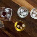 11645   Whisky in Decanter on Wood Table with Glasses