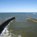 8039   Whitby piers from above