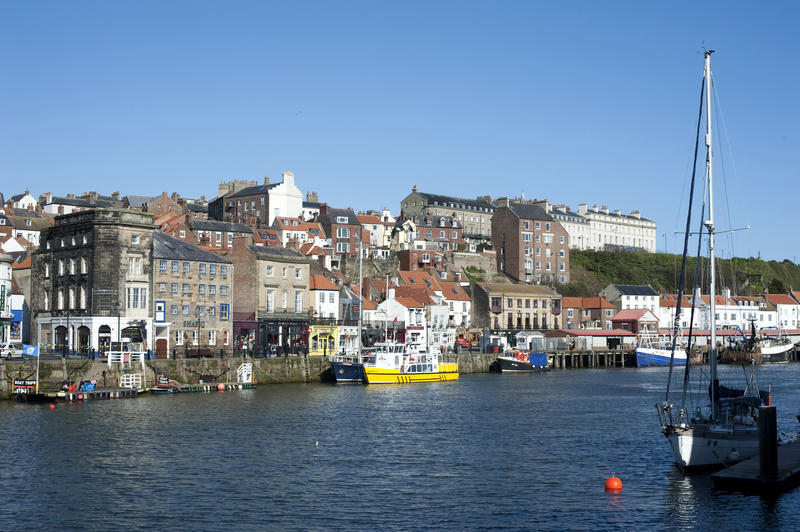 Seascape view of St annes staith Whitby, North Yorkshire