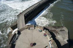 8096   Aerial view of the West Pier in Whitby