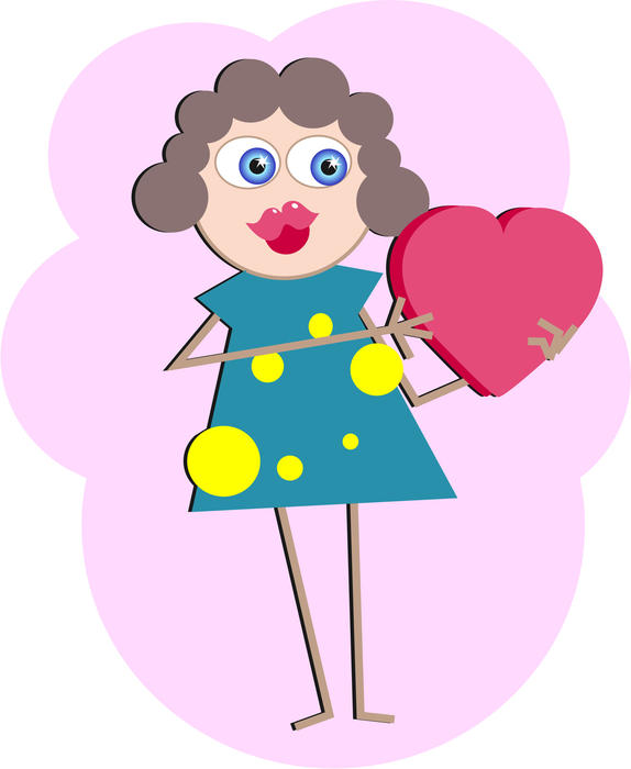 <p>Woman in love cartoon clip art illustration.</p>