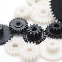 10747   Close up Black and White Gear Wheels