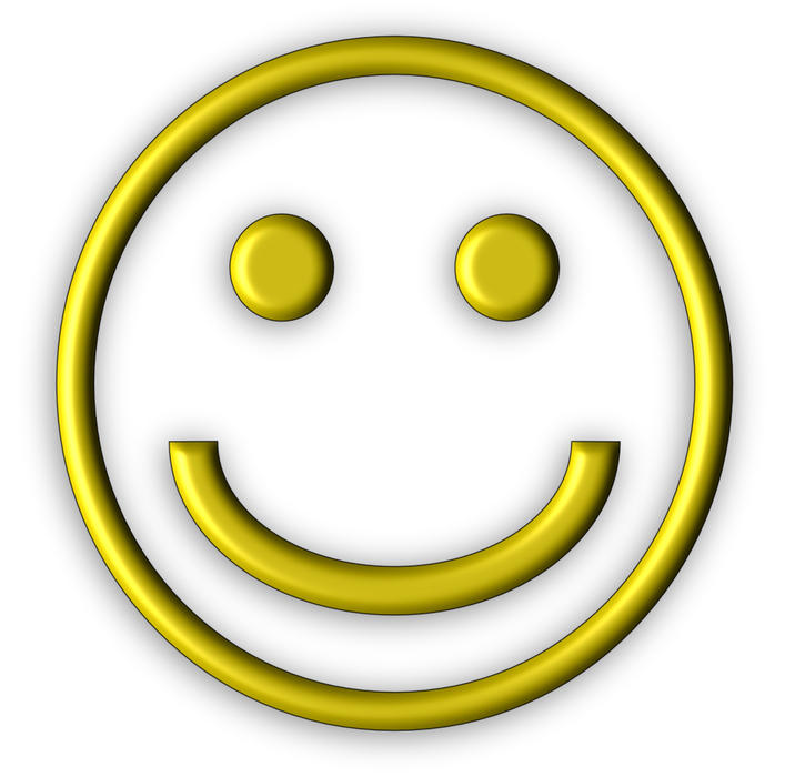 <p>Yellow 3d smiling face clip art illustration.</p>