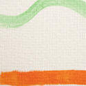 12127   Green and orange paint strokes on canvas paper