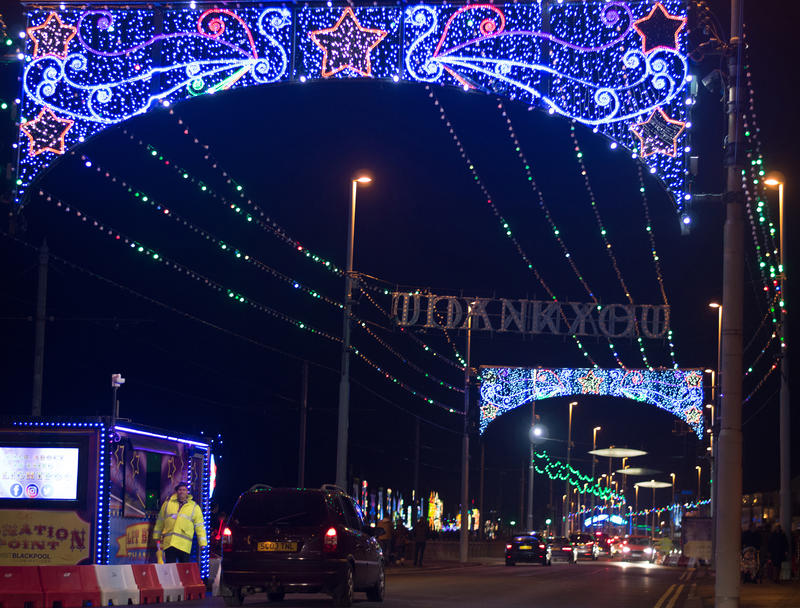 <p>Blackpool illuminations 2017. Blackpool is a seaside town in Lancashire, UK, each year they hold a light show called Blackpool illuminations. More photos like this on my website at - https://www.dreamstime.com/dawnyh_info</p>
Blackpool illuminations