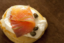 12352   Blini with thin slice of salmon
