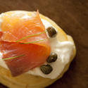 12352   Blini with thin slice of salmon