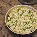 12992   Round casserole dish on granite counter top