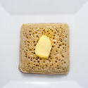 12259   white square bowl with crumpet