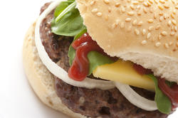 12747   burger with dripping ketchup
