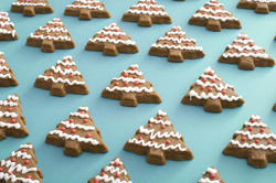 13145   Iced gingerbread Christmas tree background