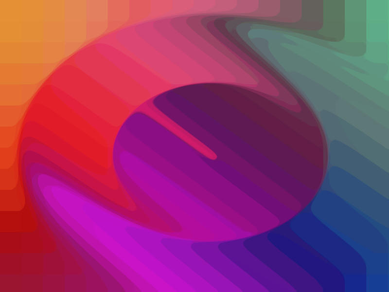 Abstract background of bright digital rainbow distorted with round clock symbol
