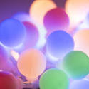 13121   Colorful cluster of round pastel Christmas lights