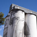 16999   Tall agricultural grain silos at Coonalpyn