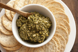 12751   Basil pesto cheese dip in bowl