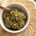 12751   Basil pesto cheese dip in bowl