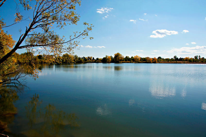 <p>This is Denver's Crown Hill Lake during a nice autumn afternoon.</p>