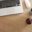 12732   Office desk still life viewed from above