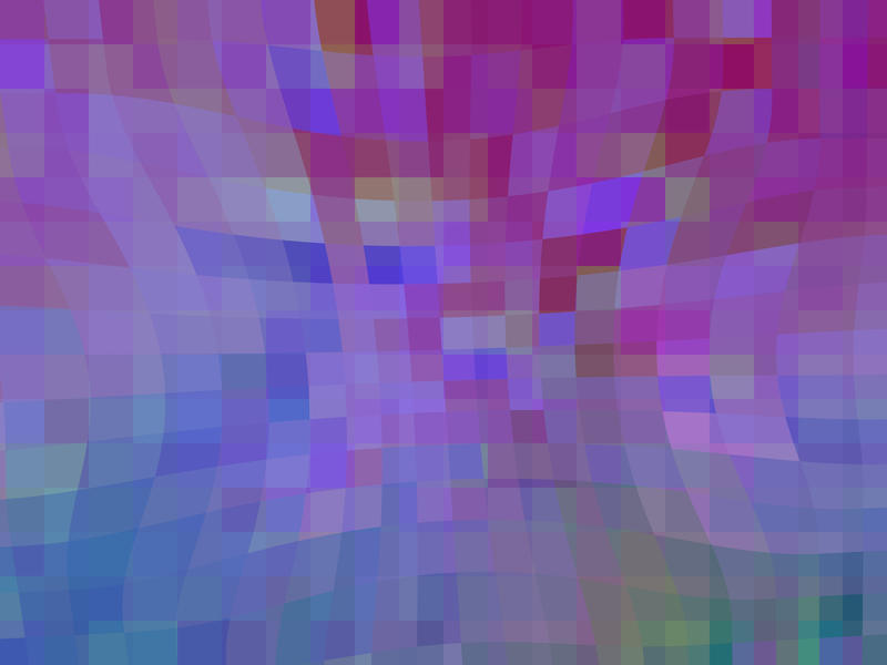 Abstract background pattern of distorted waves of pixels in purple, blue and green