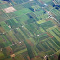 12658   Aerial landscape view of lush green farmland