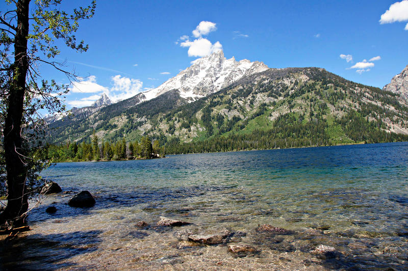 <p>This is a view of Jenny Lake at Grand Teton National Park.</p>